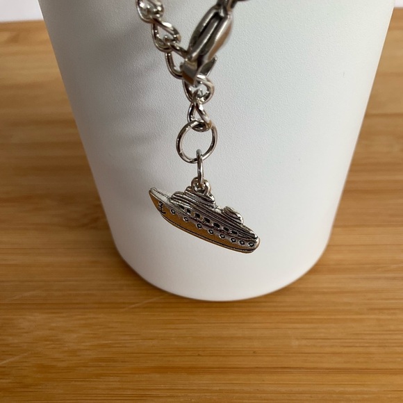 Hand Crafted Stanley Cup Charm Stainless Charm Cruise Ship Pendant Silver - Picture 2 of 6